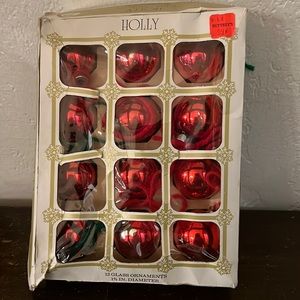 Vintage Holly ornaments